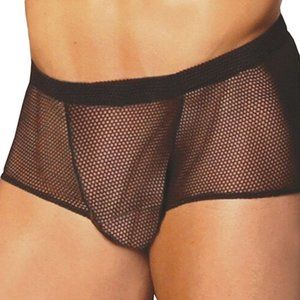 Mens black fishnet boxer briefs